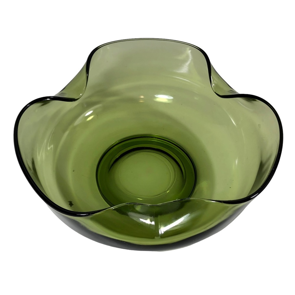 ANCHOR HOCKING Vintage Accent Modern Chip Bowl Avocado Green